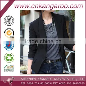 NEW Women Slim One Button Long Sleeve Black Women Blazers 2014 thumbnail-1