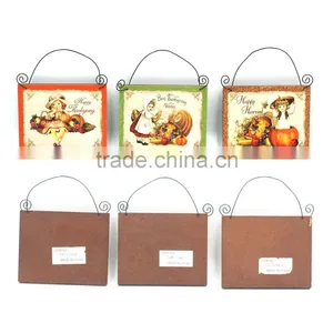 2017 New Design Cute Thanksgiving Day Pumpkin Printing Wood Craft Decorative Wall Plaque thumbnail-1