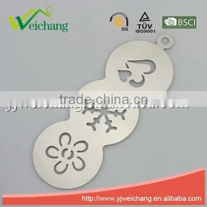 WCTS393 Durable Stainless Steel 3 in 1 Cappuccino Coffee Art Coffee Stencils Love Heart Shape Coffee Stencil, Food Grade thumbnail-1