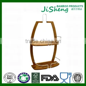 TOP Quality Bamboo Bathroom Shower Tub Hanging Caddy With LFGB & FDA thumbnail-1
