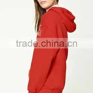 Cheap Custom Made Plus Size Red Long Sleeve Women Hoodie Sweatshirt Winter Graphic Print Plain Pullover Hoodie For Sale thumbnail-2