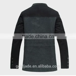 2016 New Design Slim Fit Blazer for Man Grid Business Suit 100% Wool Spring / Autumn Clothes thumbnail-4