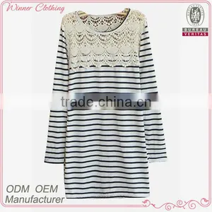New Fashion t Shirt Boat Neck Fringe Front/back Long Sleeve Casual/daily Loose Stripe Fashion t Shirt for Girl thumbnail-1