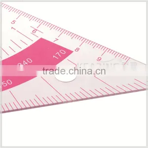 Kearing Chinese Manufactur Plastic Triangle Grading Rulerwith Protractor # T010 thumbnail-3