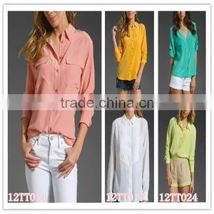 Clothing!fashionable!manufacturer!OEM and ODM!12TT029 Latex Fashion Degign Nice Ladies Woman Blouse 2012,high Quality,best Price thumbnail-1