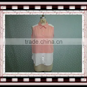 2015 Ladies Shirts and Blouses With Combined Color Tape thumbnail-1
