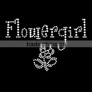 Flower Girl Cute Iron On Rhinestone Crystal T-Shirt Transfer by Jubilee Rhinestones thumbnail-1