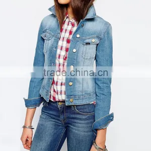 High Quality Lower Price Slim Women Denim Jean Jacket Wholesale New Design thumbnail-1