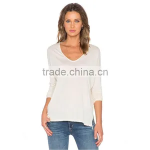 2015 Cheap Plain v Neck Stretch Cotton t Shirt Blank t Shirts thumbnail-1