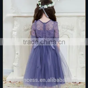 2017 High Quality Summer Child Clothing White Dress Purple New Model Girl Dress thumbnail-5