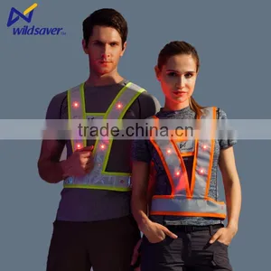 USB Rechargeable Battery High Visibility Work Flashing Led Safety Vest thumbnail-1