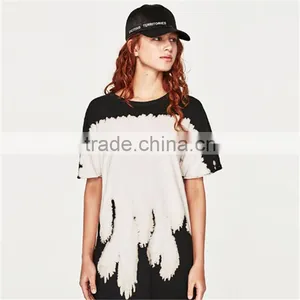 2017 Summer Round Neck and Short Sleeves Oversized Tie Dye Shirts thumbnail-2