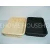 Rectangular Black PP Rattan French Bread Basket For Restaurant thumbnail-1