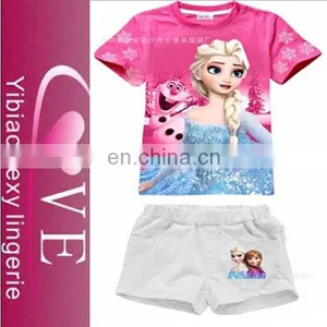 2015 China Wholesale Blue Beauty Kids T-shirts Children Fashion Wear thumbnail-2