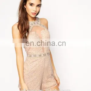 2015 High Quality Embellished Playsuit Sexy Playsuit For Women thumbnail-3