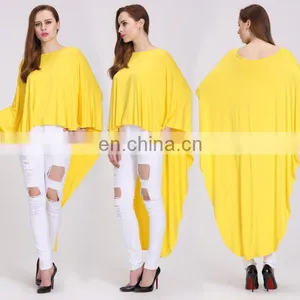 Latest Fashion Long Top Dolman Sleeve Design Short Front Long Back Top thumbnail-2