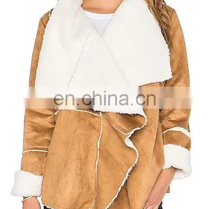 New Trendy Suede Fake Fur Coat Women thumbnail-1