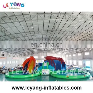 Commercial Giant Inflatable Water Park, Inflatable Slide With Swimming Pool for Rent thumbnail-1