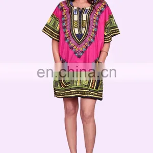 Indian Latest Dashiki Mens Shirt African Top Hippie Vintage Boho Tribal Womens Blouse thumbnail-1