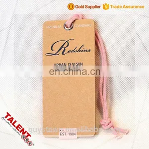 Custom Printed Kraft Paper Garment Hang Tag With Metal Eyelet Cotton String thumbnail-1