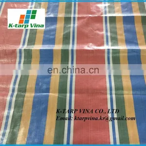 Durable and Strong Stripe Tarpaulin Multi-color Green/Blue/White/Red thumbnail-1