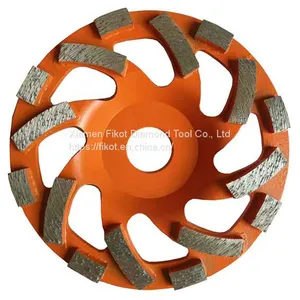 Double Row Turbo Diamond Grinding Cup Wheel Disc for Concrete Granite Marble Stone thumbnail-2