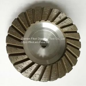 Aluminium Base Turbo Segment Tornado Grinding Cup Wheel Diamond Grinding Cup Wheel Disc for Concrete Granite Marble Stone thumbnail-1