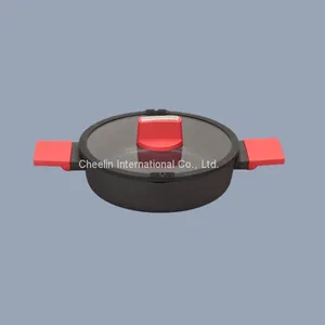 Non-stick Pressed Aluminium Low Casserole With Pouring Mouth thumbnail-1