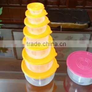 Popular 7 Pcs Set Round Plastic Food Storage Container thumbnail-1