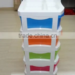 4 Tier Removable Plastic Storage Drawer, Plastic Storage Cabinet thumbnail-3