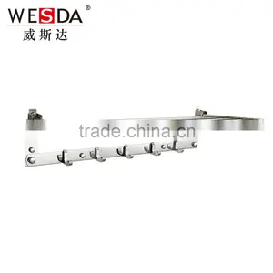 Wesda 90 Degree Rotation Bathroom Wall Towel Shelf With Hooks A0107 thumbnail-1