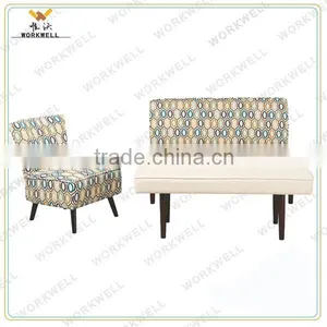 WorkWell Colorful Fabric Living Room Sofa Set With Rubber Wood Legs Kw-D4195 thumbnail-2