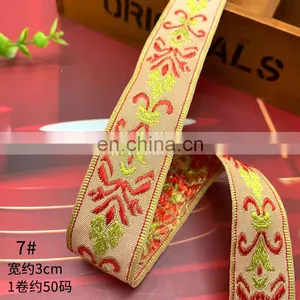 Jacquard Ribbon DIY Ethnic Lace Wholesale 50yards/rolls thumbnail-2