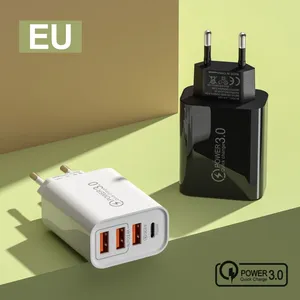 Portable QC3.0 4 USB Travel Charger Adapter EU US Plug Mobile Phone Charger for IPhone XS Max X 8 IPad Tablet thumbnail-4