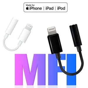 Lightning to 3.5 mm Headphone Jack Adapter Dongle MFi Certified IPhone Audio Adapter Apple Connectors for IPhone thumbnail-2