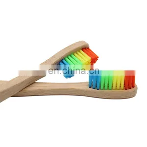 New Products Rainbow Color Soft Medium Bristle Bamboo Toothbrush With Private Label Hotel Bamboo Toothbrush thumbnail-5