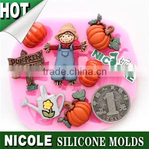F0536 Nicole Hallowmas Pumpkin Silicone Molds For Cake Decorating Tool thumbnail-1
