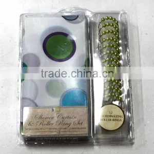 Custom Printed Bathroom Shower Curtain With Metal Hooks thumbnail-1