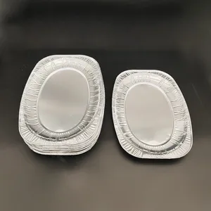Large Oval Aluminum Foil Pan 355mm Catering Serving Tray for BBQ Roasting Baking and Takeout Use thumbnail-3