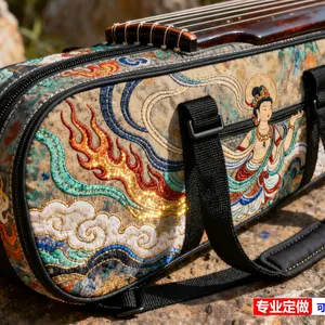 Dunhuang Flying Apsaras Embroidered Guzheng Case - Traditional Chinese Musical Instrument Storage and Transport Solution thumbnail-1