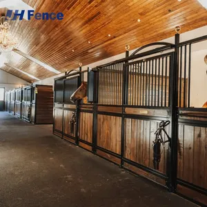 Safe Standard Portable Galvanized Horse Stall Panel Horse Shelter Swing Door Steel Frame Horse Equipment Stables With Roof thumbnail-1