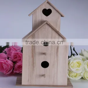 2016 Top New Natural Colour Wooden Bird House,Popular Wooden Bird House,Cheap Outdoor Hanging Wooden Birds House Quality Choice thumbnail-1