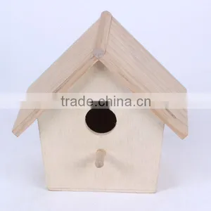 Small New Unfinished Decorative Wooden Craft Bird House for Wholesale thumbnail-1