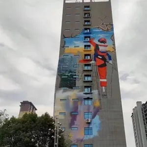 High - Altitude Wall Murals for Exterior Walls in Qiannan, Guizhou. Hand - Painted Graffiti and Beautification for Cooling Towers, Chimneys in Power Plants, Steel Factories and Chemical Plants thumbnail-1