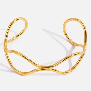 Industrial-Grade Stainless Steel Bangle for Marine Applications With 18K Gold PVD thumbnail-5