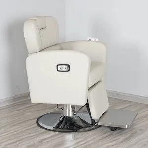 Beauty Hair Salon White Barber Chair Modern Tufted Button Design Hairdresser Chair thumbnail-4