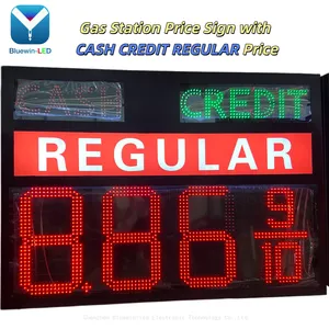 Outdoor Double Side Electronic LED Gas Station Digit Price Sign Regular Cash Credit Petrol Station Digital Display thumbnail-2