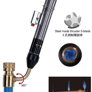 WT‑TSA Self‑Igniting Triple‑Tip MAPP Gas Torch Aluminum Housing High‑Heat Brazing Torch thumbnail-1