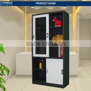 Metal Display Cabinet Bookcase Style Sliding Door Filing Cabinet Steel Cabinet For Office thumbnail-2