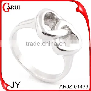 Two Heart Ring for Women New Product Stainless Steel Ring thumbnail-1